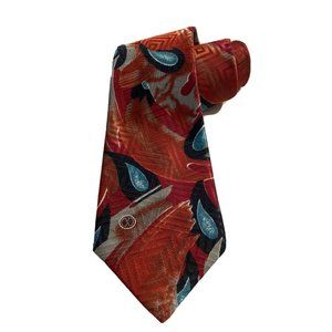HALSTON III Vintage Men’s Tie ‘90s Deco Style Pattern Polyester USA 58” X 4”